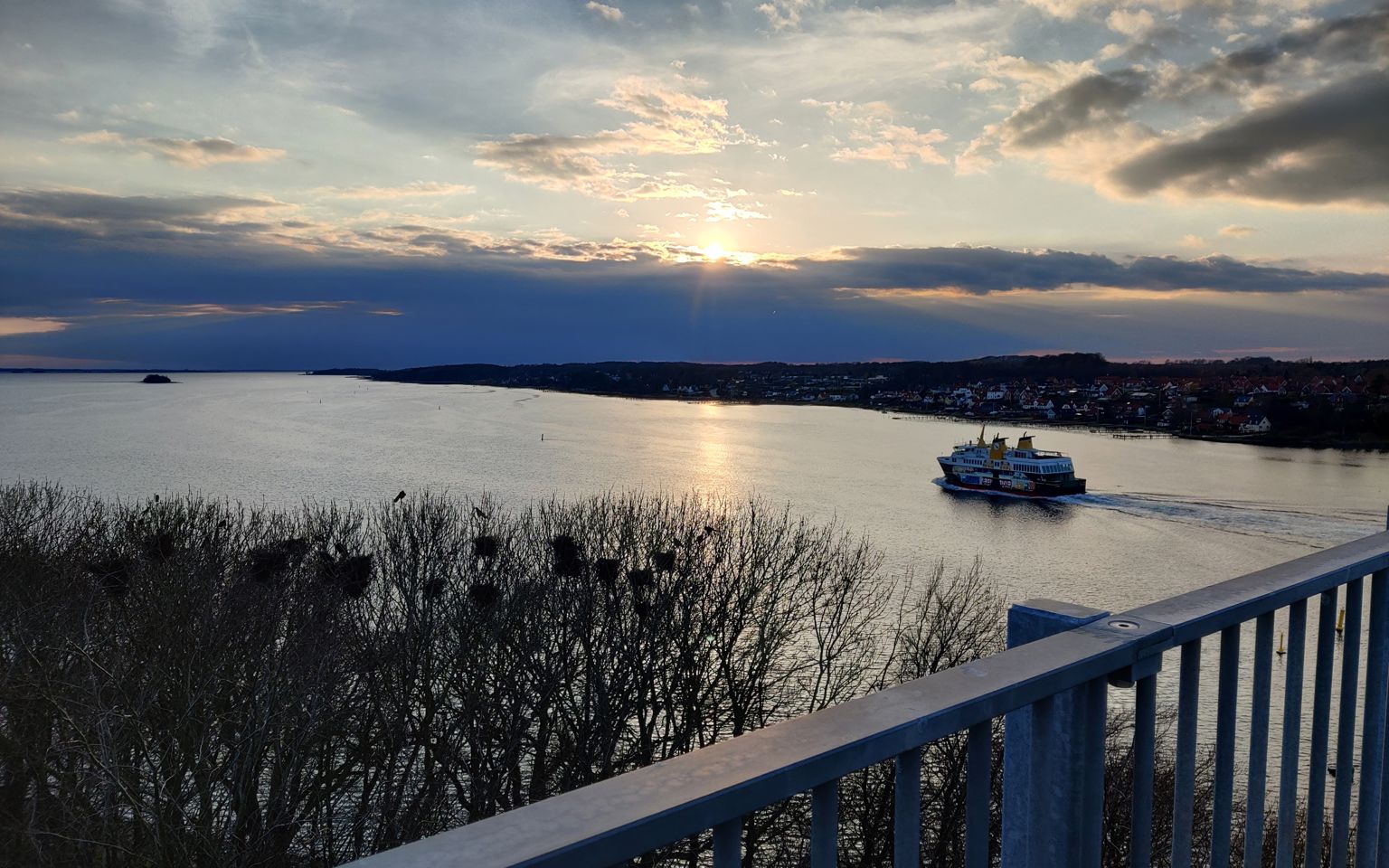 Vintersolnedgang over Svendborg Sund - set fra Tåsinge