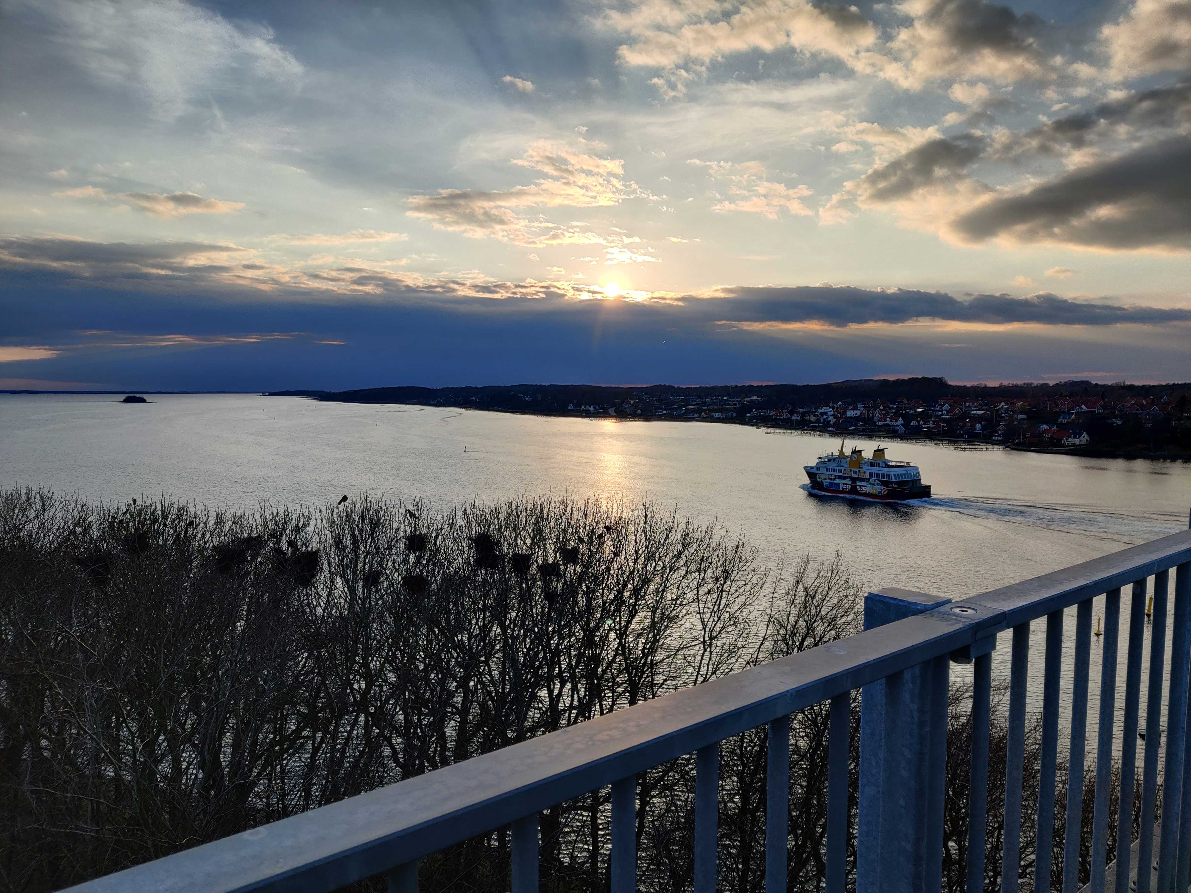 Vintersolnedgang over Svendborg Sund - set fra Tåsinge